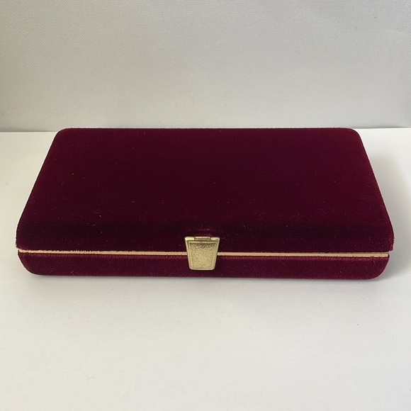 Vintage Velvet Jewelry Box Organizer in Colour Red. Ges. Gesch Made In Germany - Picture 2 of 6